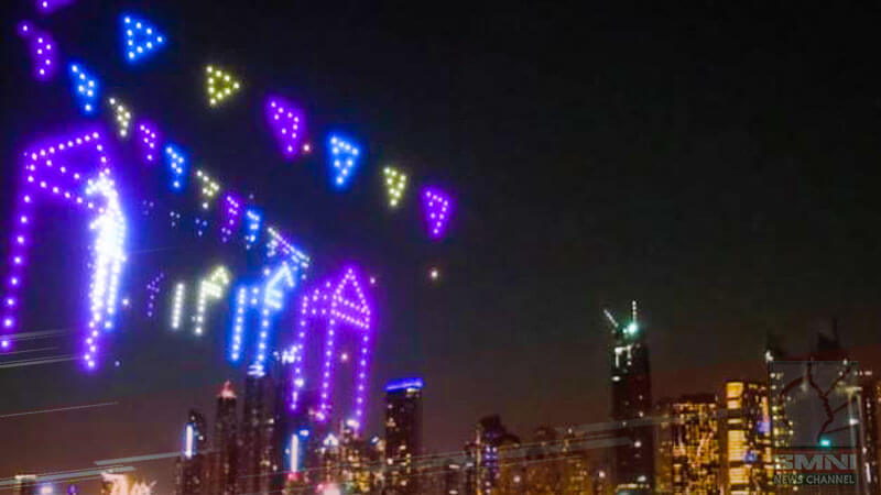 500 drones, ginamit ng Dubai para sa kanilang aerial lights display