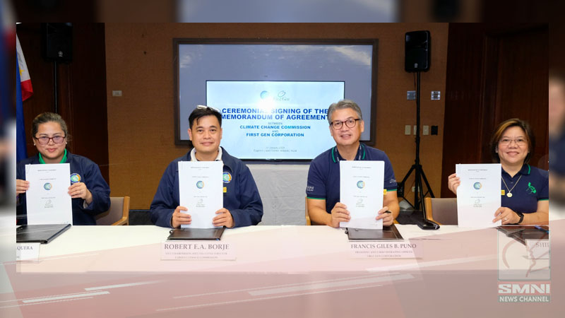 CCC, power generation firm lumagda ng kasunduan bilang suporta sa climate change action plan ng LGUs