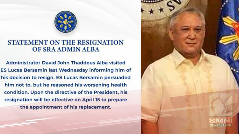 Pagbibitiw ni SRA Administrator Alba, tinanggap na ni Pangulong Marcos