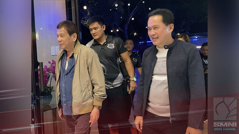 Former President Rodrigo Duterte arrives at the KJC Compound in time for the LIVE Broadcast of Gikan sa Masa, Para sa Masa