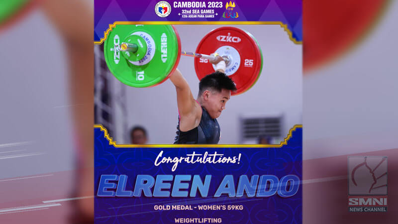 Elreen Ando, naiuwi ang gintong medalya sa women’s 59kg division
