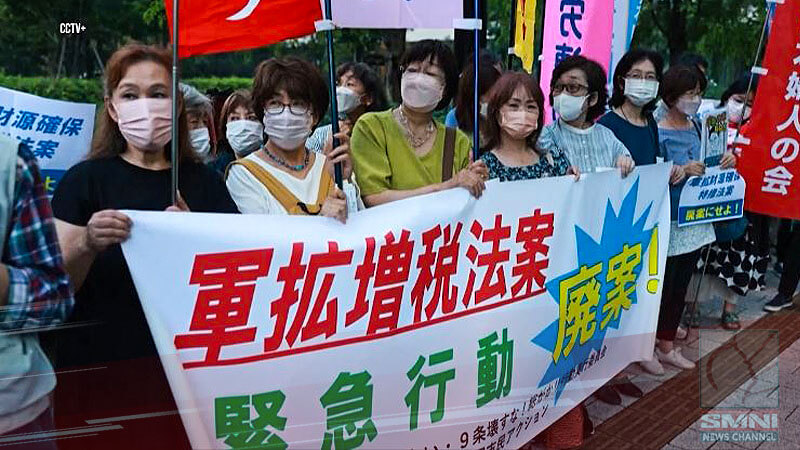 Japanese demonstrators oppose close relations between Japan, NATO