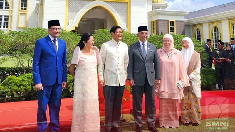 PBBM and First Lady Liza Marcos meet with the Malaysian King Sultan Abdullah and Prime Minister Ibrahim