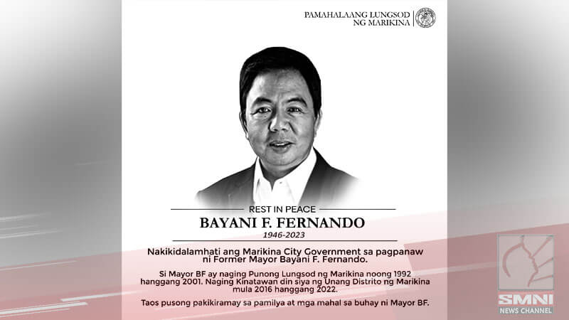 Marikina City, nakiramay sa pagpanaw ni Bayani Fernando