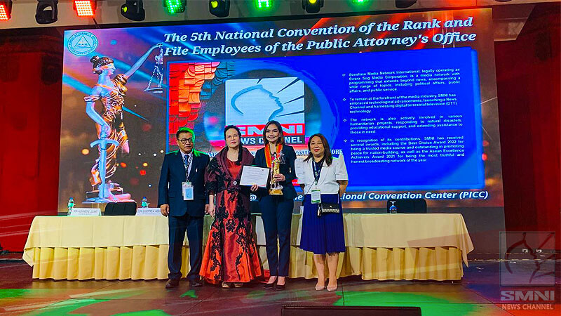 SMNI News Channel, kinilala ng Public Attorney’s Office bilang “Outstanding Broadcasting Network”