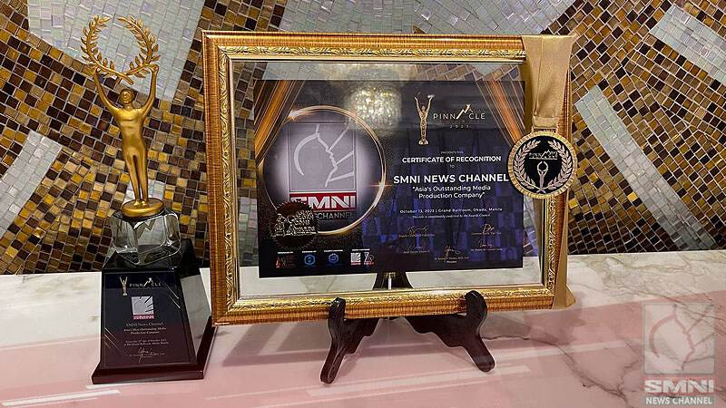 SMNI News Channel, kinilala bilang Asia’s Outstanding Media Production Company sa taunang Asia’s Pinnacle Awards