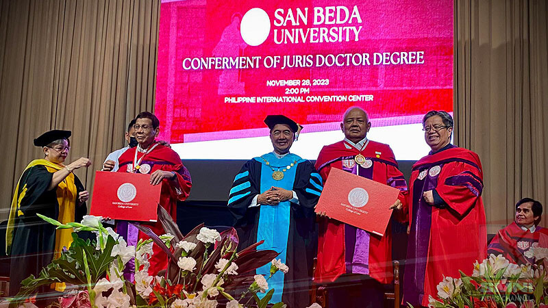 FPRRD, ginawaran ng Juris Doctor Degree ng San Beda College of Law