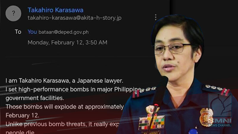 Sunud-sunod na bomb threat e-mail ng isang Takahiro Karasawa, itinuturing transnational crime—PNP