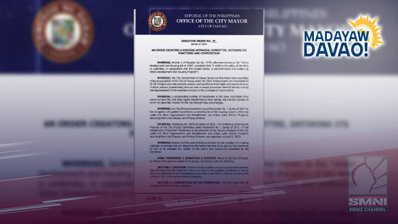 Davao City gov’t creates Housing Appraisal Committee