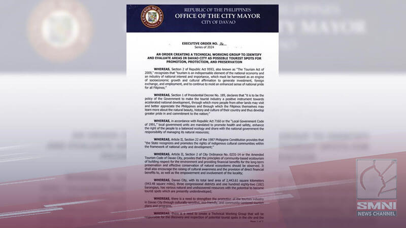 Davao City gov’t forms TWG for tourist spot promotion, protection and preservation