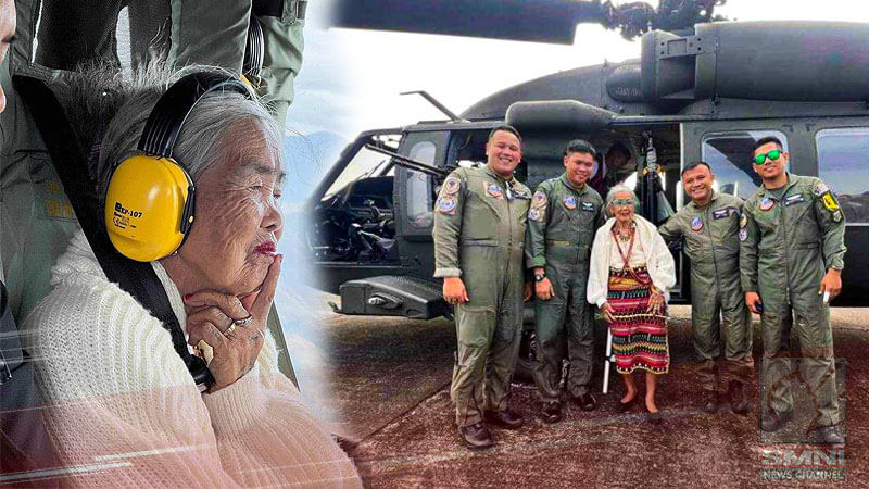 Legendary tattoo artist Apo Whang-Od, nag-enjoy sa helicopter ride