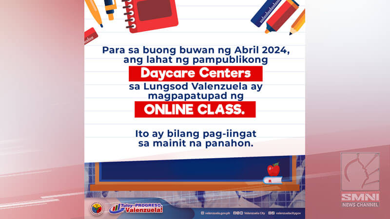 Face-to-face classes sa day care centers sa Valenzuela, sinuspinde