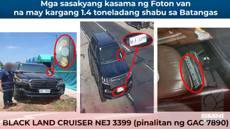 Ilang personalidad, nahagip sa CCTV footage kung saan idinaan ang nasabat na 1.4 toneladang shabu sa Batangas—PNP
