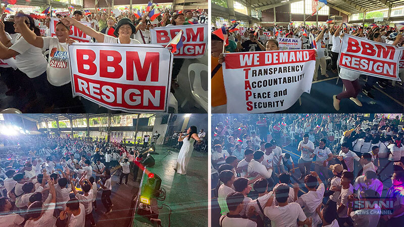 Mga supporter ng Hakbang ng Maisug: Defend the Flag, Freedom Concert and Peace Rally sa Pampanga, masayang sumasayaw at umaawit sa pagsimula ng rally