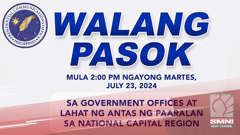 Malacañang suspends government offices and classes in NCR due to Southwest Monsoon and Typhoon “Carina”