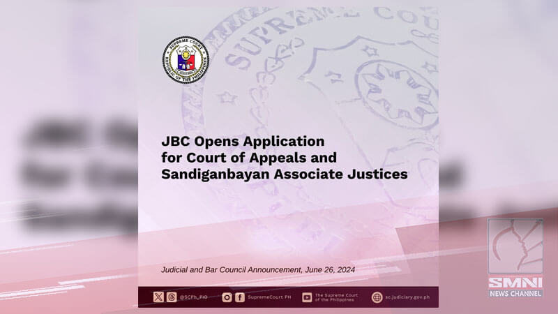 Sandiganbayan at Court of Appeals, tumatanggap na ng mga aplikante para maging Associate Justice