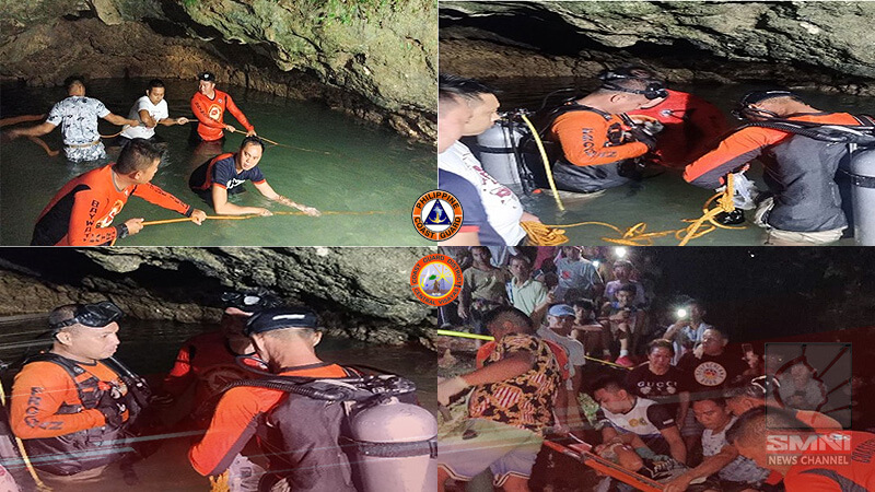 Coast Guard Station Bohol rescued one of the three missing children in Tubang Cave, Bohol