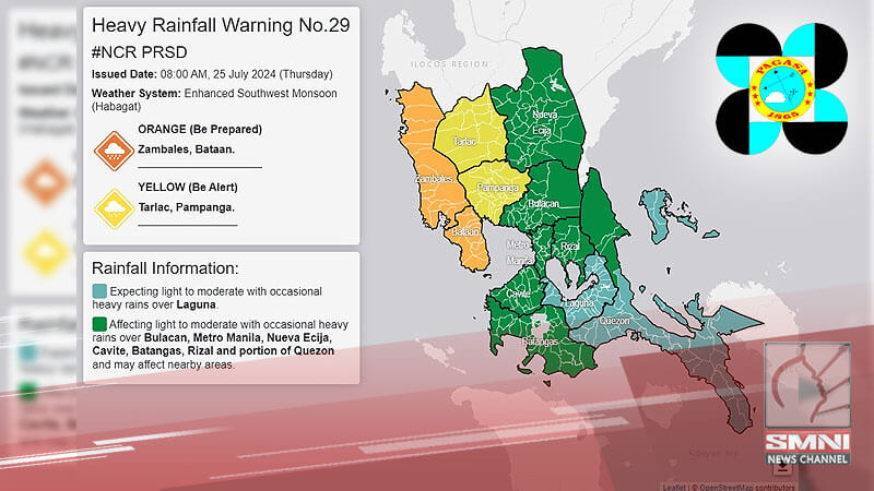 PAGASA, naglabas ng Heavy Rainfall Warning sa malaking bahagi ng Luzon
