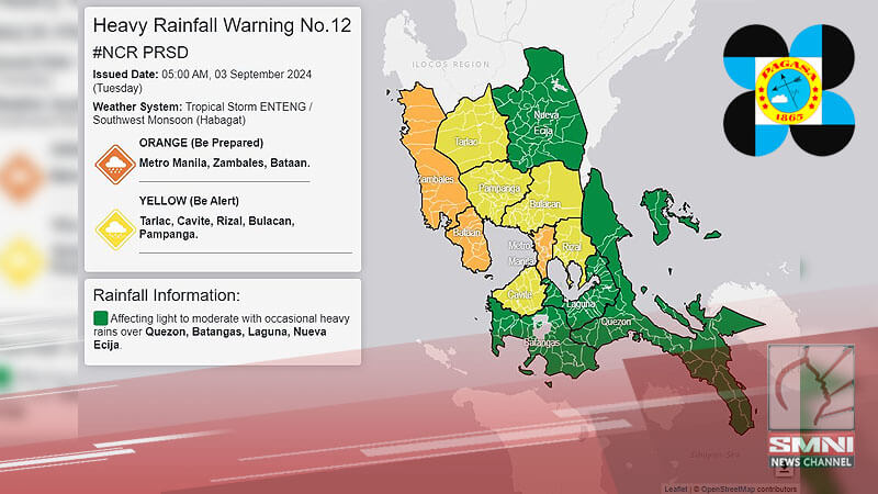 Heavy Rainfall Warning, nakataas sa ilang lugar sa bansa—PAGASA