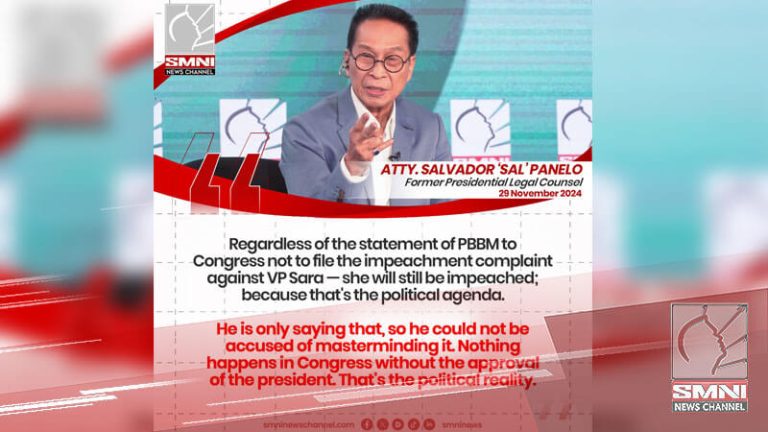 Atty. Salvador Panelo: PBBM's Statement On Impeachment Complaint ...