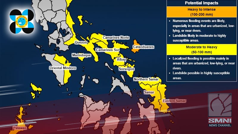Mahigit 13K pamilya sa MIMAROPA, apektado ng tuloy-tuloy na tag-ulan dulot ng shear line