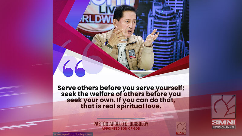 Serve others before you serve yourself; seek the welfare of others before you seek your own. If you can do that, that is real spiritual love