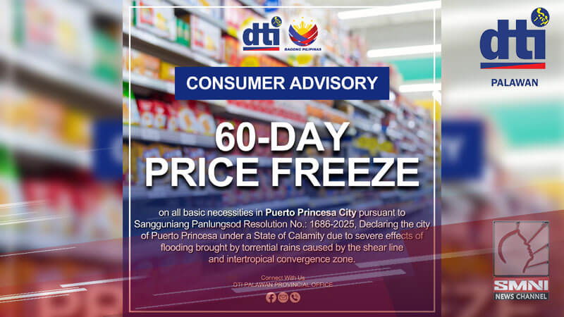 60-day price freeze, ipinatupad na sa Puerto Princesa City