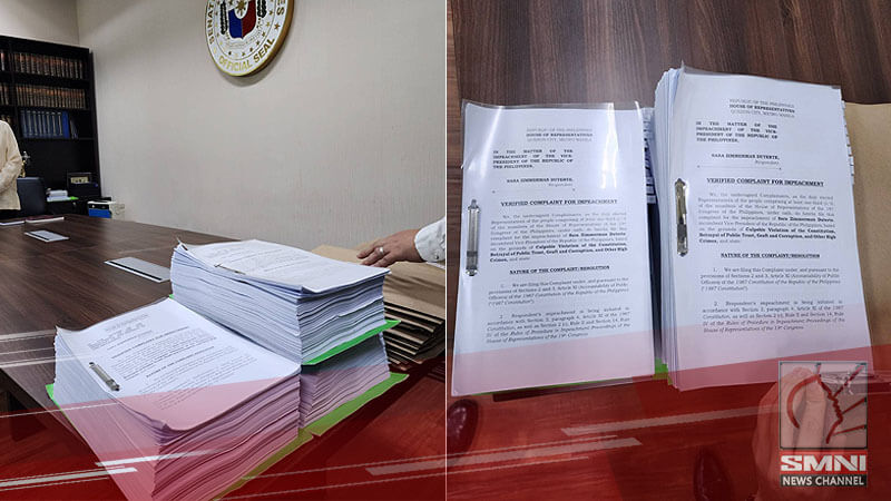 Impeachment complaints vs VP Sara Duterte, natanggap na ng Senado ang kopya