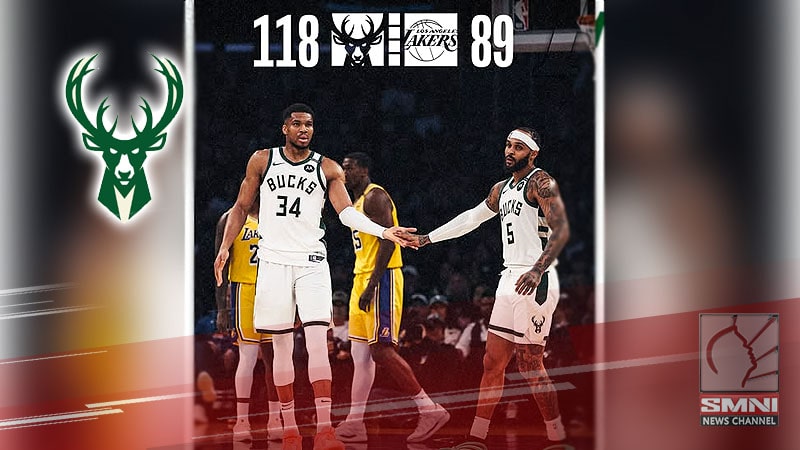 Milwaukee Bucks tinambakan ang Lakers