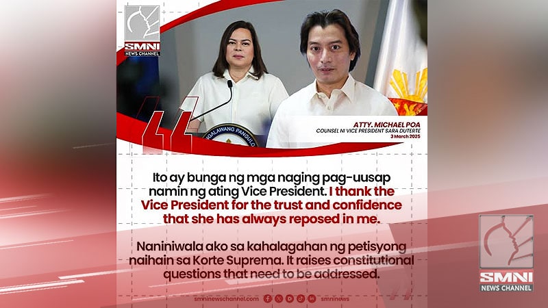 Atty. Michael Poa nagpapasalamat sa tiwala ni VP Sara Duterte