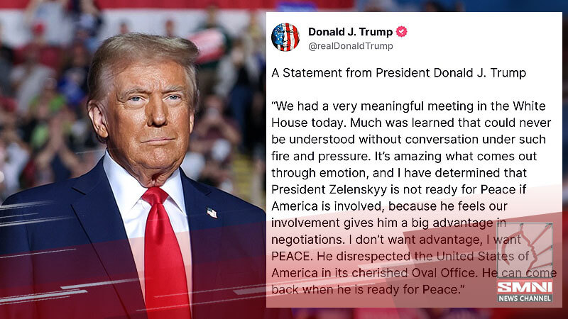 President Zelenskyy is not ready for peace—US President Donald Trump