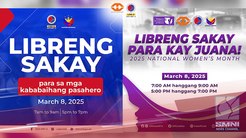 MRT 3 at LRT 2, magbibigay ng libreng-sakay sa mga kababaihan bukas, Marso 8