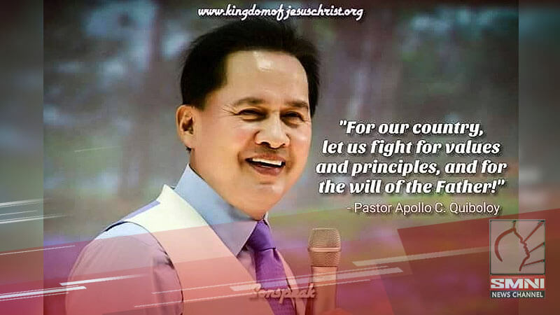 For our country, let us fight for values and principles, and for the will of the Father