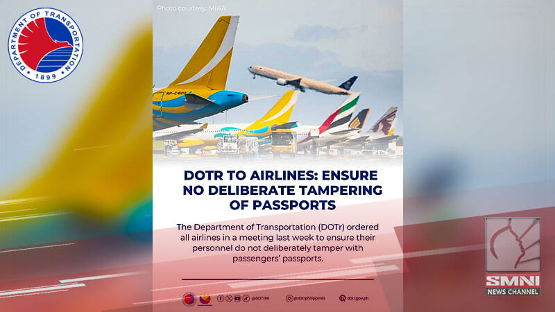 DOTr may babala sa mga sangkot ng ‘punit passport’ modus