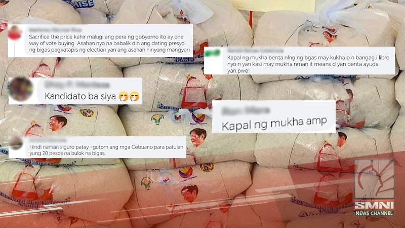 Paglalagay ng mukha ni Marcos Jr. sa P20/kg bigas ng DA sa Cebu inulan ng batikos