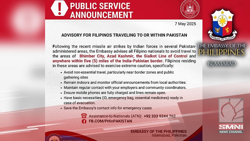 DFA: Walang mga Pinoy na nasaktan sa airstrike ng India sa Pakistan