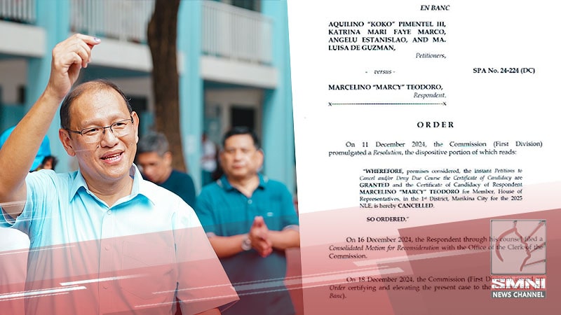 Marcy Teodoro, Christian Sia, Harold Respicio kasama sa 19 kandidato na may suspension order of proclamation
