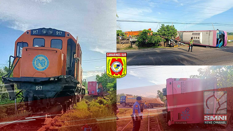 14 sugatan sa banggaan ng tren at bus sa Nabua, CamSur