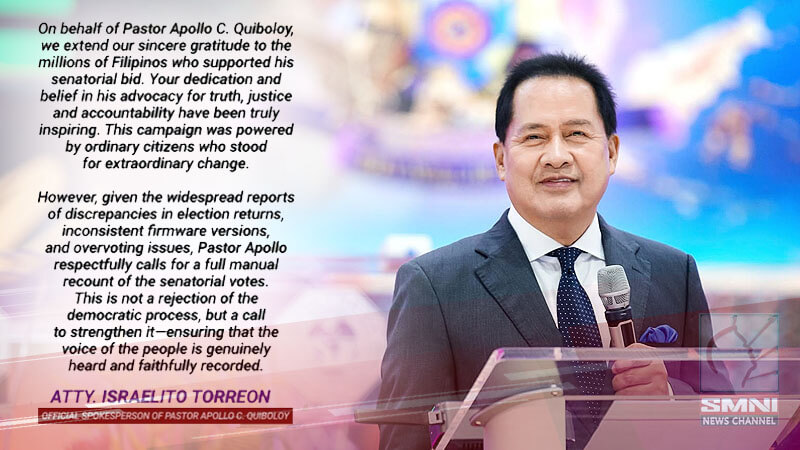 Pastor Apollo pinasalamatan ang supporters na naniniwala sa kaniyang adbokasiya