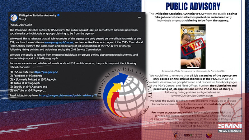 PSA nagbabala laban sa pekeng job recruitment sa social media