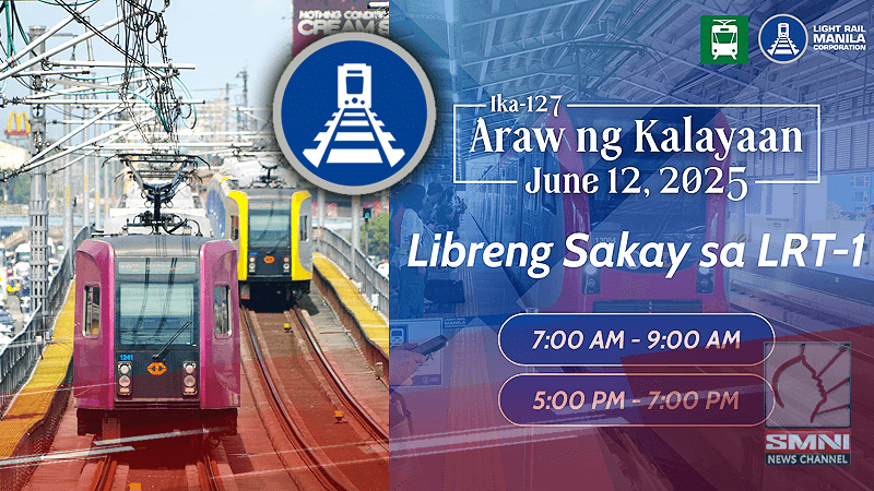 LRT-1, nag-aalok ng libreng sakay sa Araw ng Kalayaan sa Hunyo 12, 2025