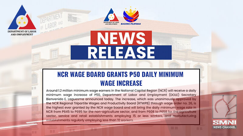 NCR workers may ₱50 dagdag-sahod simula Hulyo 18—DOLE