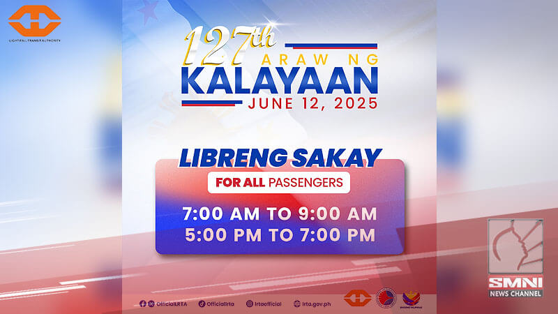 Libreng Sakay sa LRT-2 at MRT-3 sa Araw ng Kalayaan – Hunyo 12, 2025