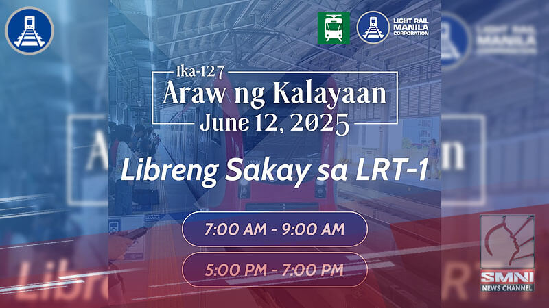 LRT-1 kasali na sa nag-aalok ng libreng sakay sa Hunyo 12