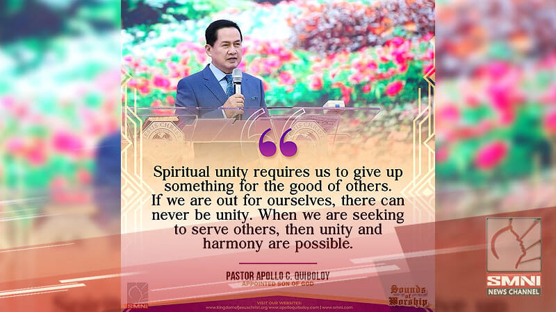 Spiritual unity requires us to give up something for the good of others. If we are out for ourselves, there can never be unity