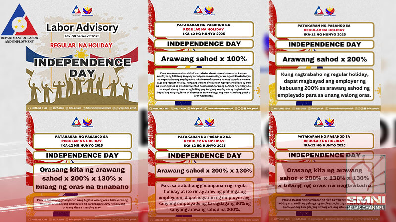 Patakaran ng pasahod ngayong Araw ng Kalayaan, ipinaalala ng DOLE sa mga employer
