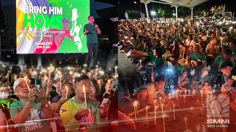 Taga-suporta ni FPRRD nagtipon sa Rizal Park, Davao City, para sa Ika-100 araw ng ilegal na detensyon